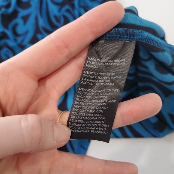 Chico's Travelers Dress Womens 4 US 20/22 Blue Black 3/4 Sleeve Plus Stretch - Picture 7 of 8
